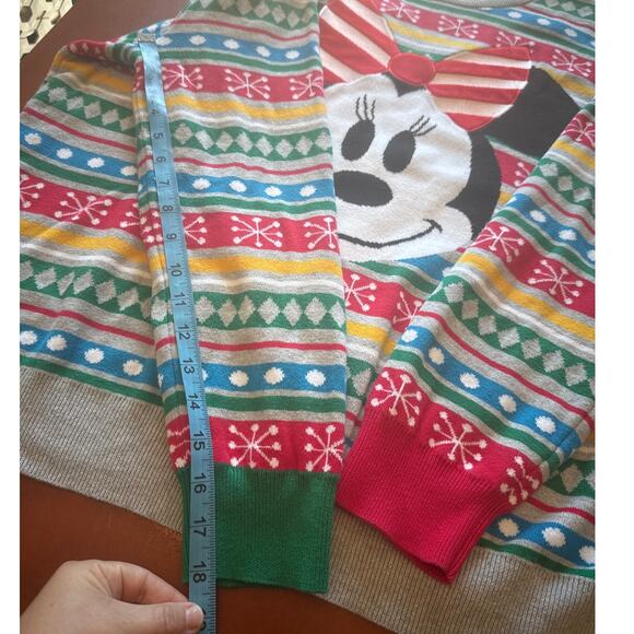 Disney Store Minnie Mouse Holiday Sweater 2XL Fair Isle EUC Unisex - Picture 3 of 7
